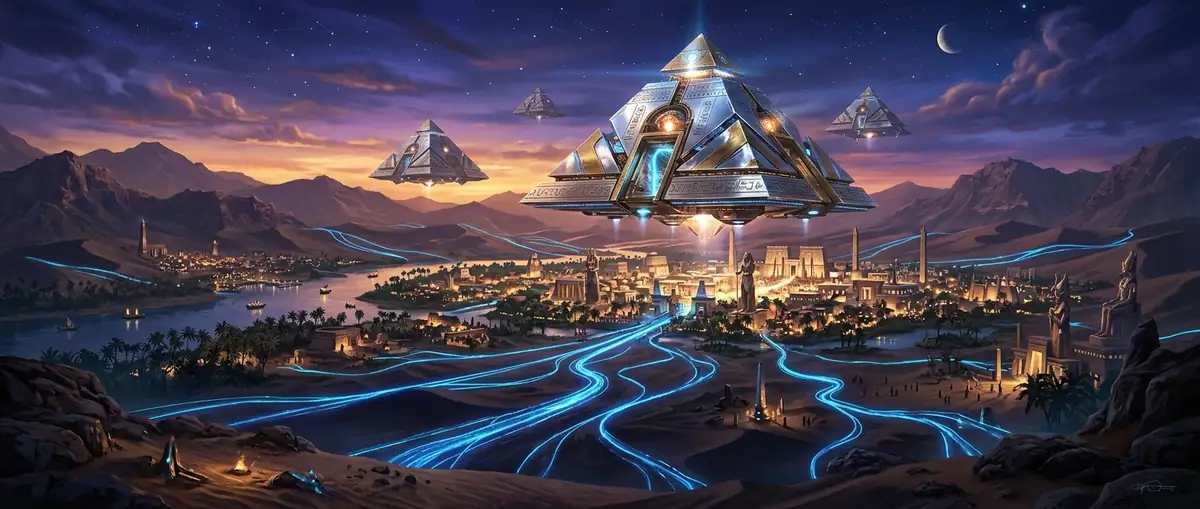 Cyber Pyramids Background